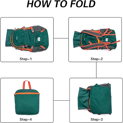 Miniatura 7 de Mochila de senderismo mochila de campamento mochila de senderismo impermeable de 40 litros con cubierta de lluvia mochila de viaje ligera forro