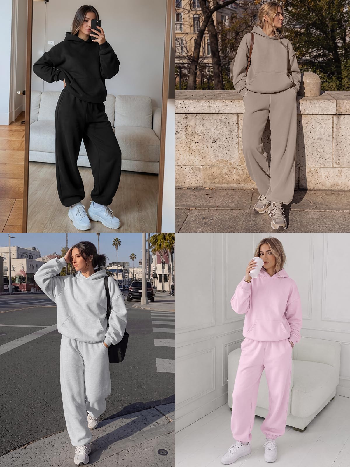 AUTOMET Dwuczęściowe stroje damskie, bluzy z kapturem, dresy, ubrania w dużych rozmiarach, jesienne, modne, spodnie, spodnie podróżne, dresy, XL