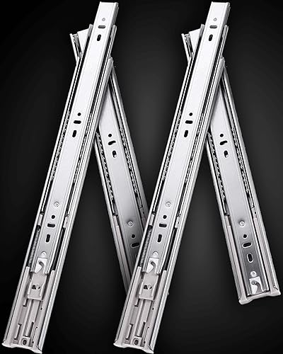 Juego de diapositivas de cajón de extensión completa sin ruido de precisión de cierre suave de 22 pulgadas, 2 pares (4 piezas)