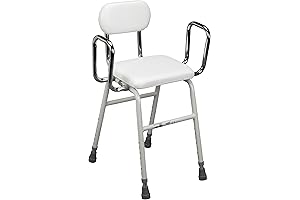 Drive Medical Adjustable Height Stool with Back Support