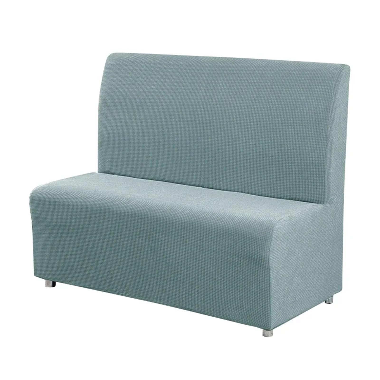 DHYUACN Armless Sofa Slipcover Solid Color Jacquard Sofa Cover Stretch Armless Seat Couch Slipcovers for Bar Cafe Hotel Decor(Green)