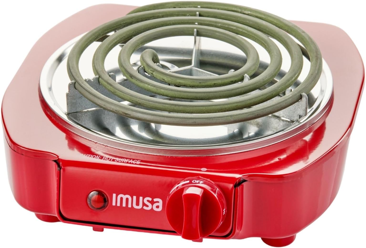 IMUSA USA GAU-80305R Electric Single Burner 1100-Watts, Red