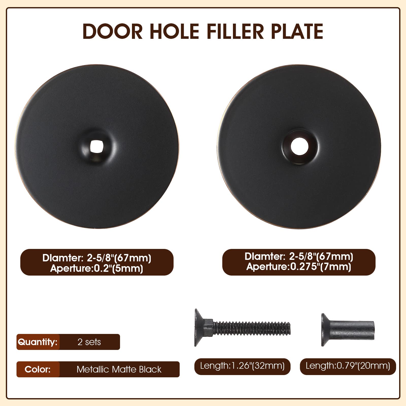 Beisen 6-1/4" Security Hasp Door Hole Cover Plate, 2-5/8 Inch Diameter, Finished In Gray