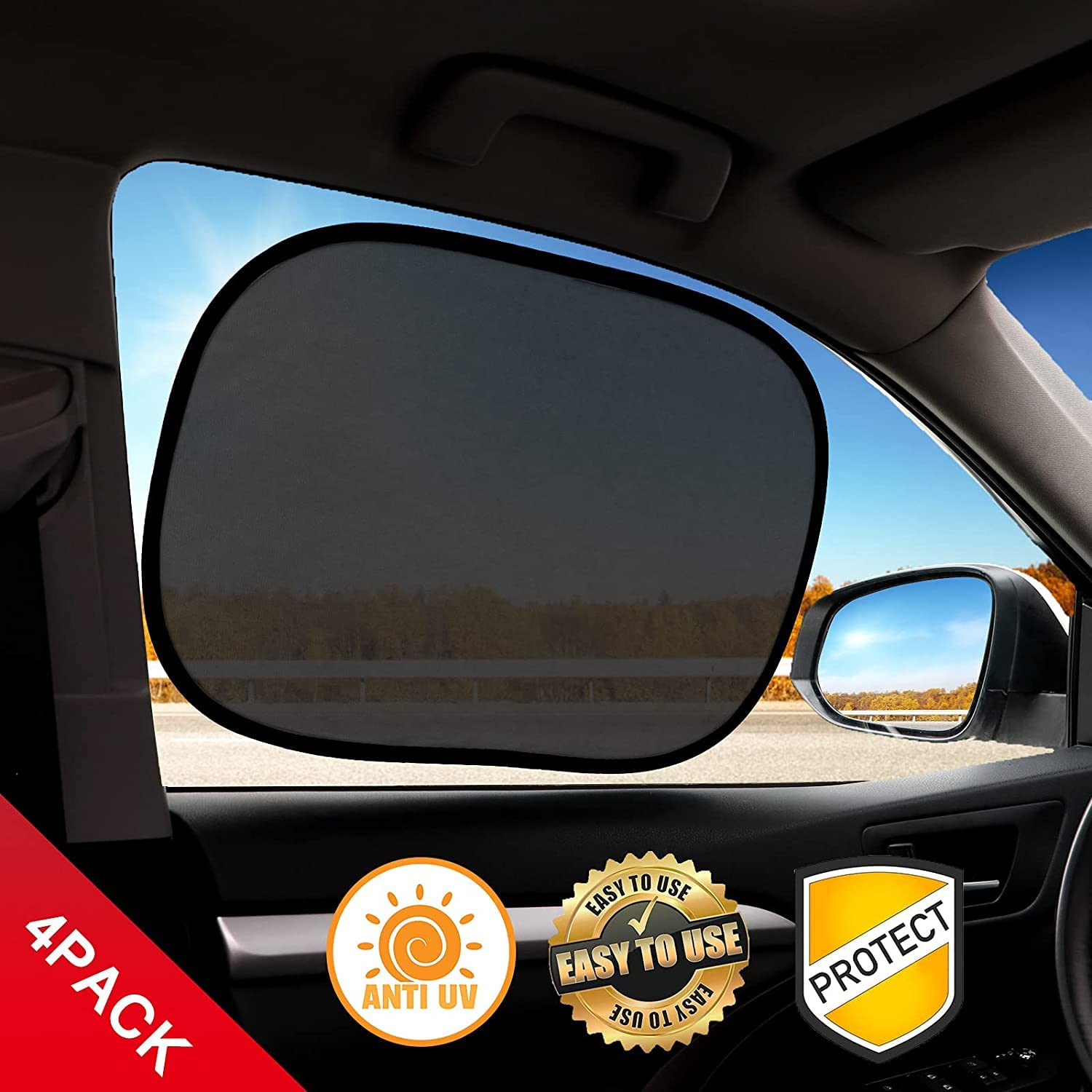 Buy 18"x15" Cling Sunshades for Car Side WindowsSun, Glare and UV Rays