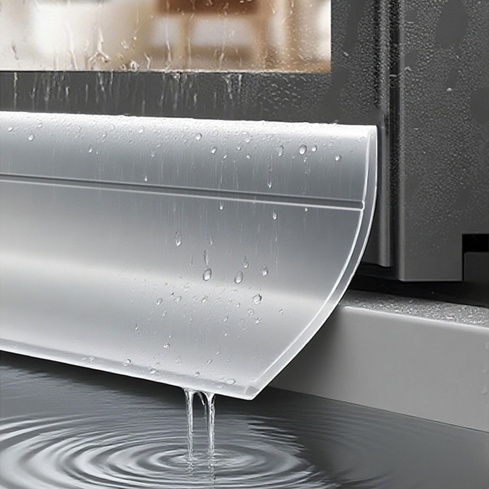 3M Window Weather Bar,Window Outer Edge Rain Shield,Self-Adhesive Door Rainy Drip Edge Exterior Rubber Weather Stripping (Transparent,45mm * 3M)