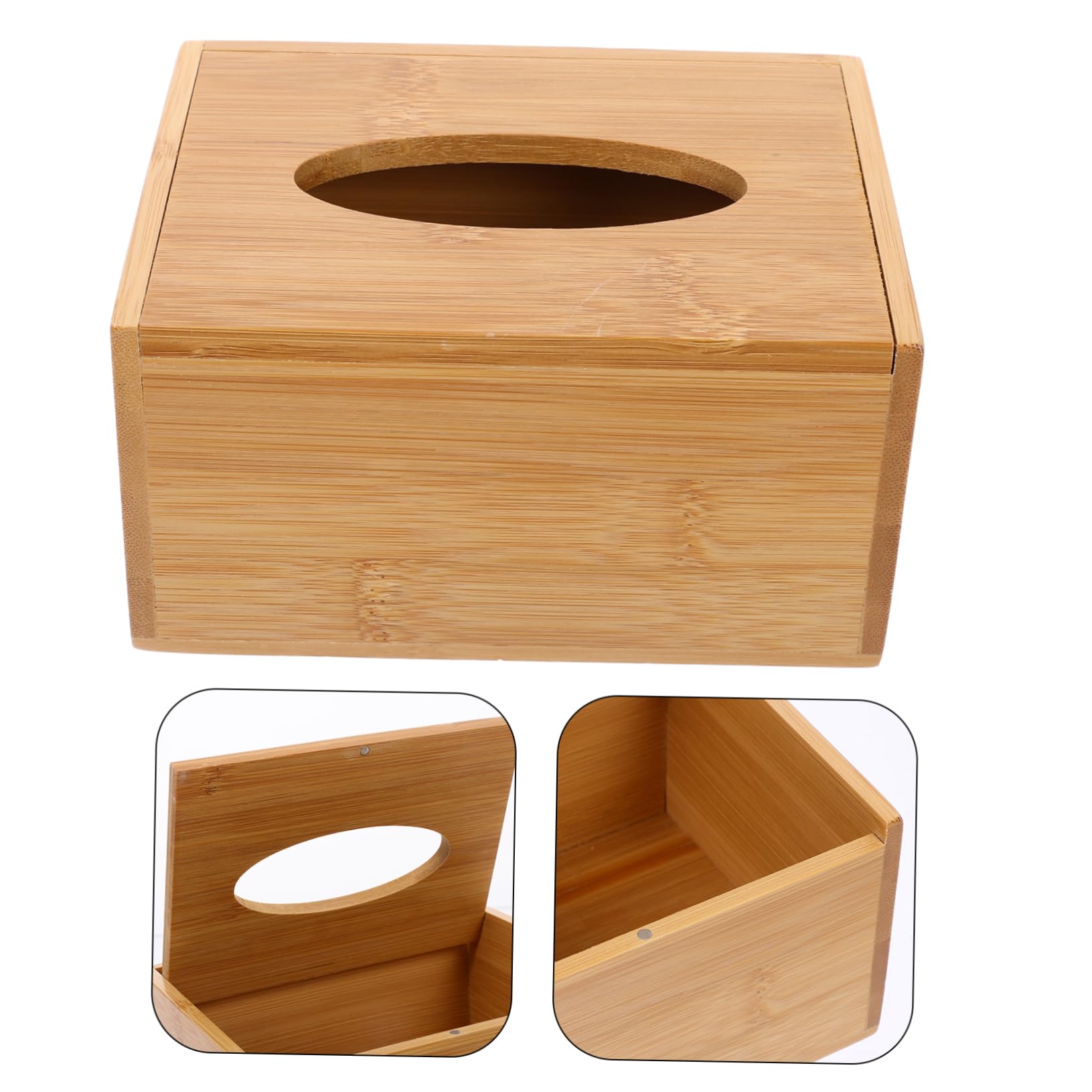 HEALLILY Box Tissue Box Paper Holder Multifunctional for Washable Pads Tissues Key Organizer Rectangle Rectangular Dispensers Modern Desktop Decoration Khaki