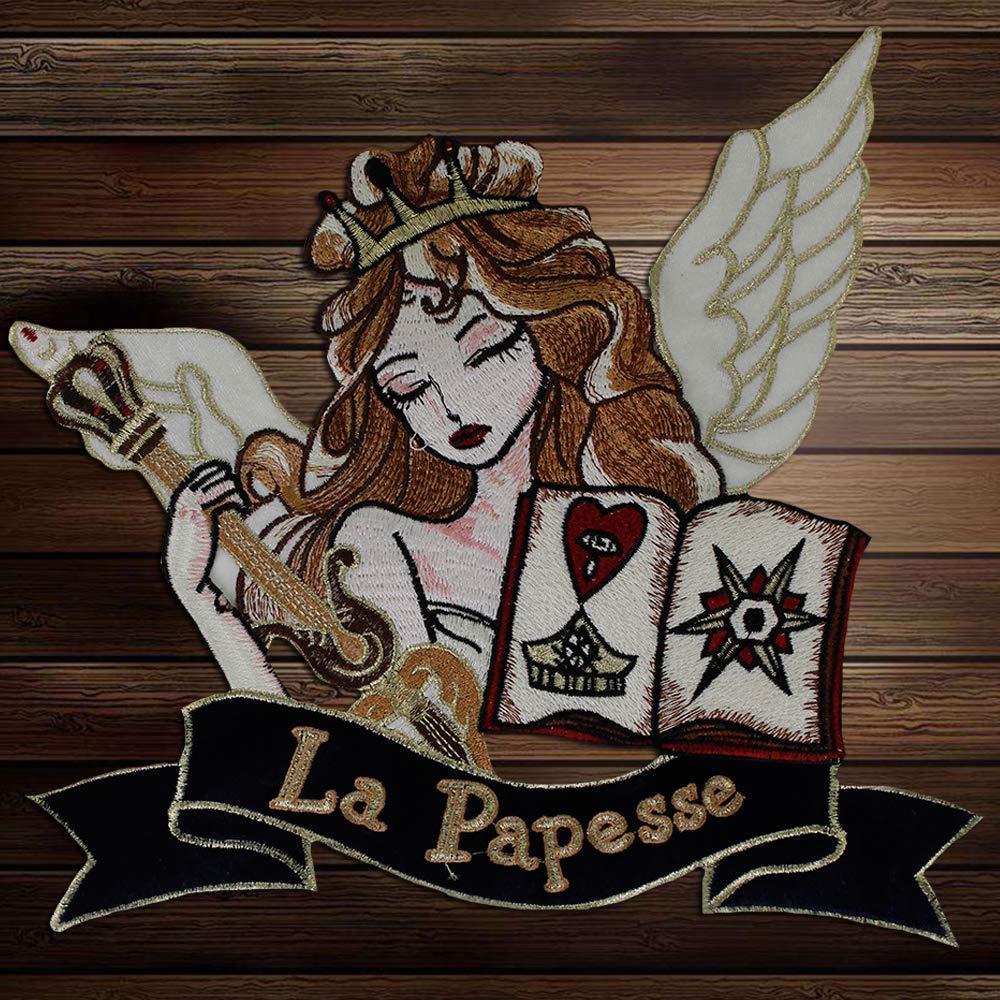 2 pezzi di marca perline corona cuore ricamo tessuto patch motivo distintivi rilievo applique per borse scarpe cucito decorato (A