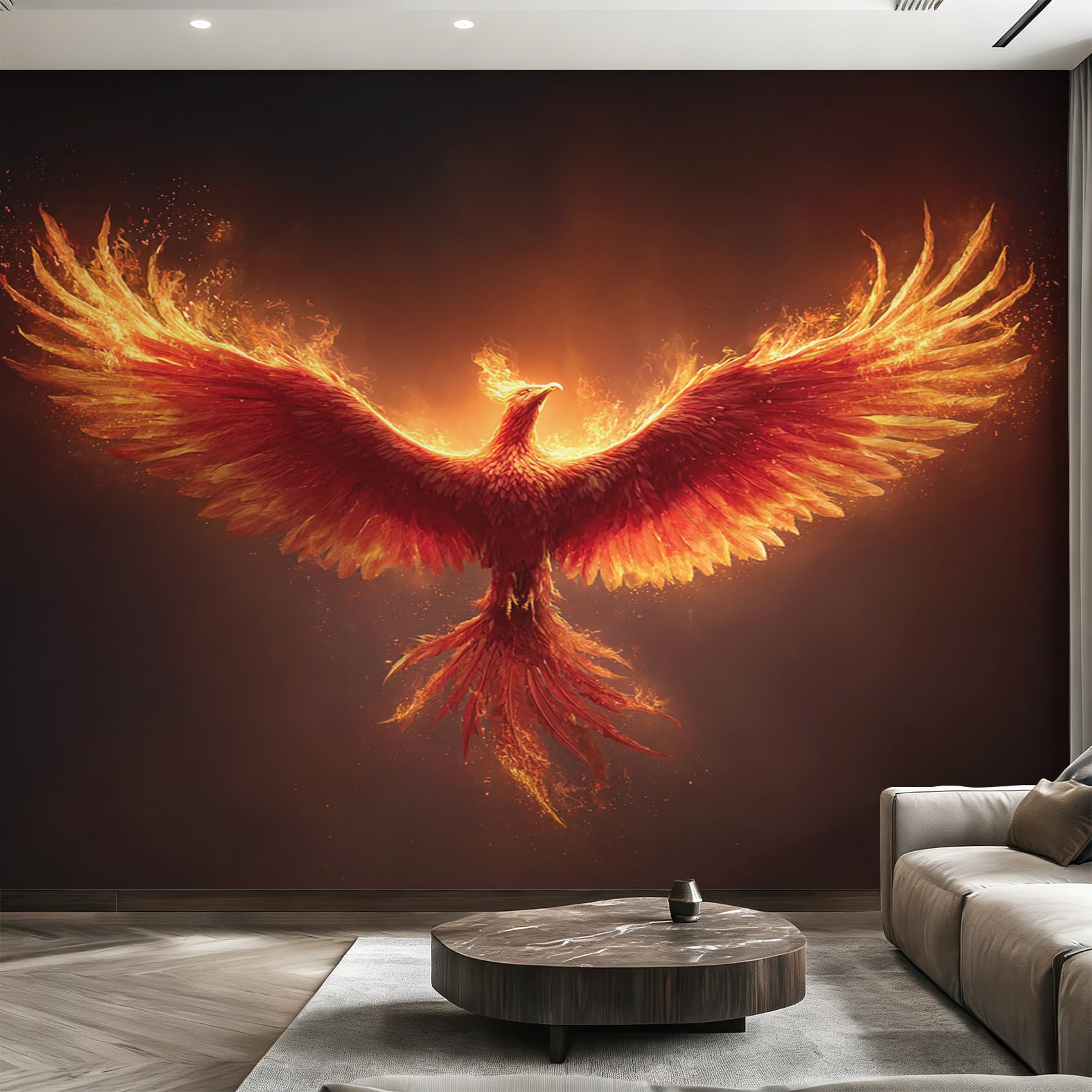 Papier peint phénix de feu oiseau fantastique symbole de renaissance ssh-15