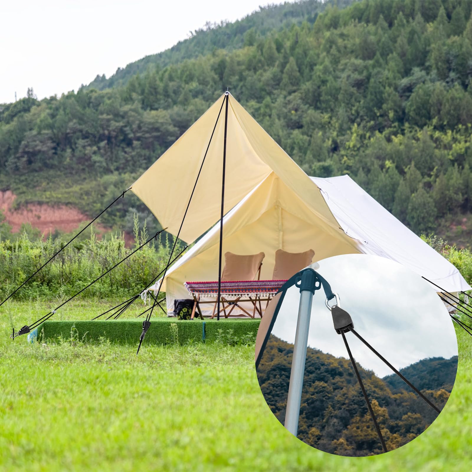 Lot De 6 Tendeurs Réfléchissants 4 Mm X 4 M - Parfaits Pour Tente, Bâche, Camping, Ajustables Et Ultra Résistants