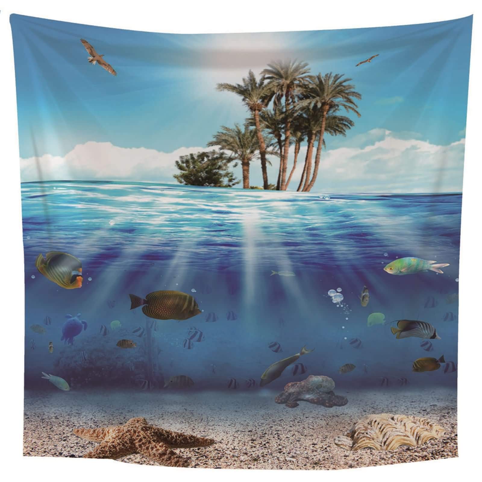 Toile imprimée mode mer et poissons au design textile raffiné