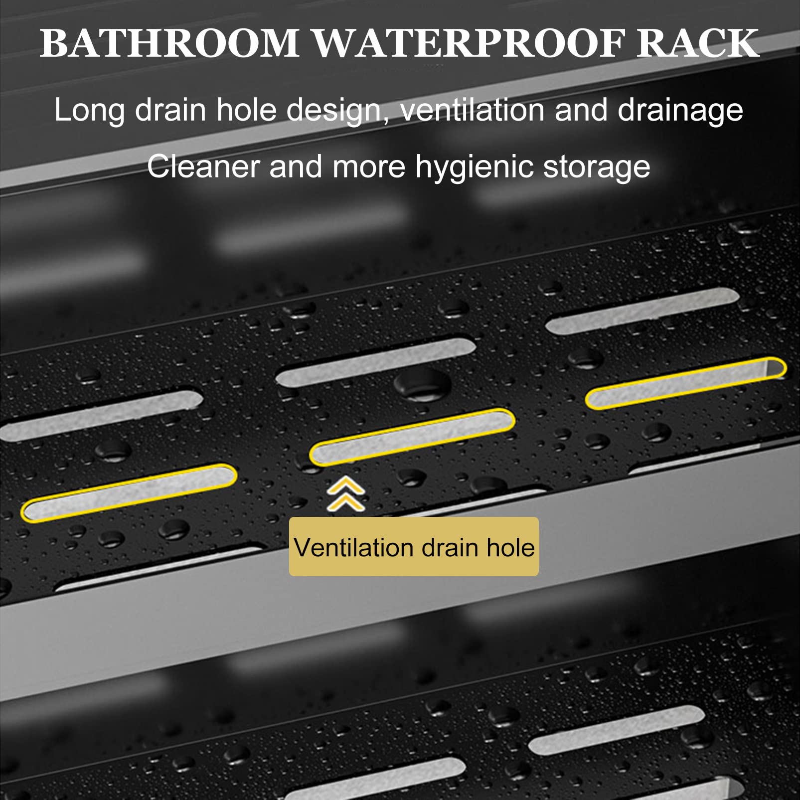Plugstore - Badkamer Planken Zwarte Douche Plank Caddy Geen Boren