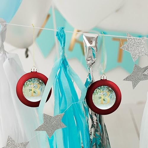 Miniatura 8 de Adornos de bola de letras con monograma floral, adorno de bola de Navidad grande, iniciales personalizadas, monograma B, adornos para árbol de