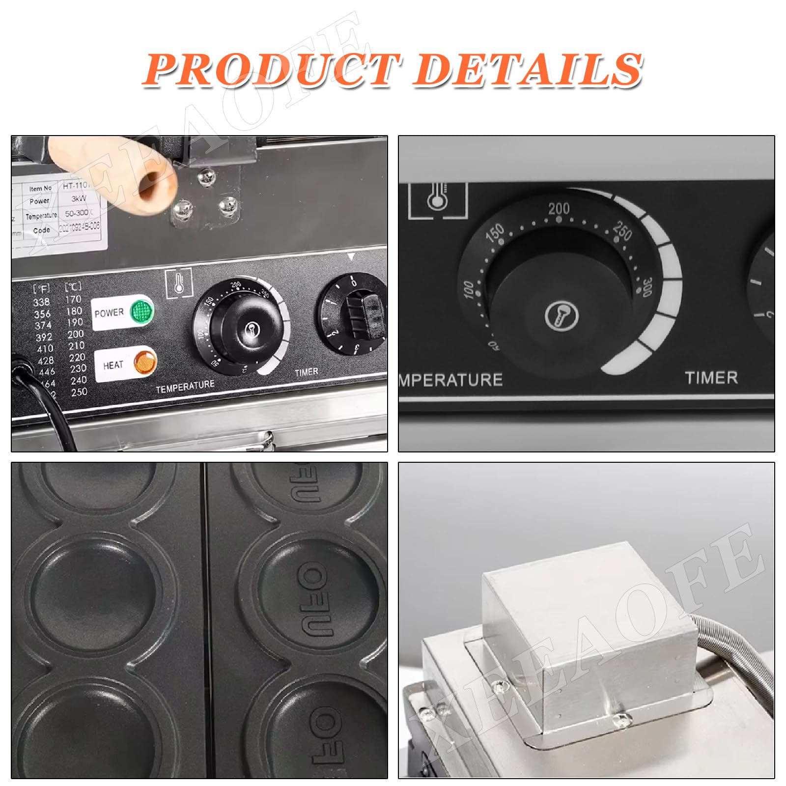 Máquina para Hamburguesas con Calefacción Doble 3000W, para Aperitivos, Comida Callejera, Prensa para Hamburguesas Heladas UFO Comercial, Temporizador 5 Minutos,110V