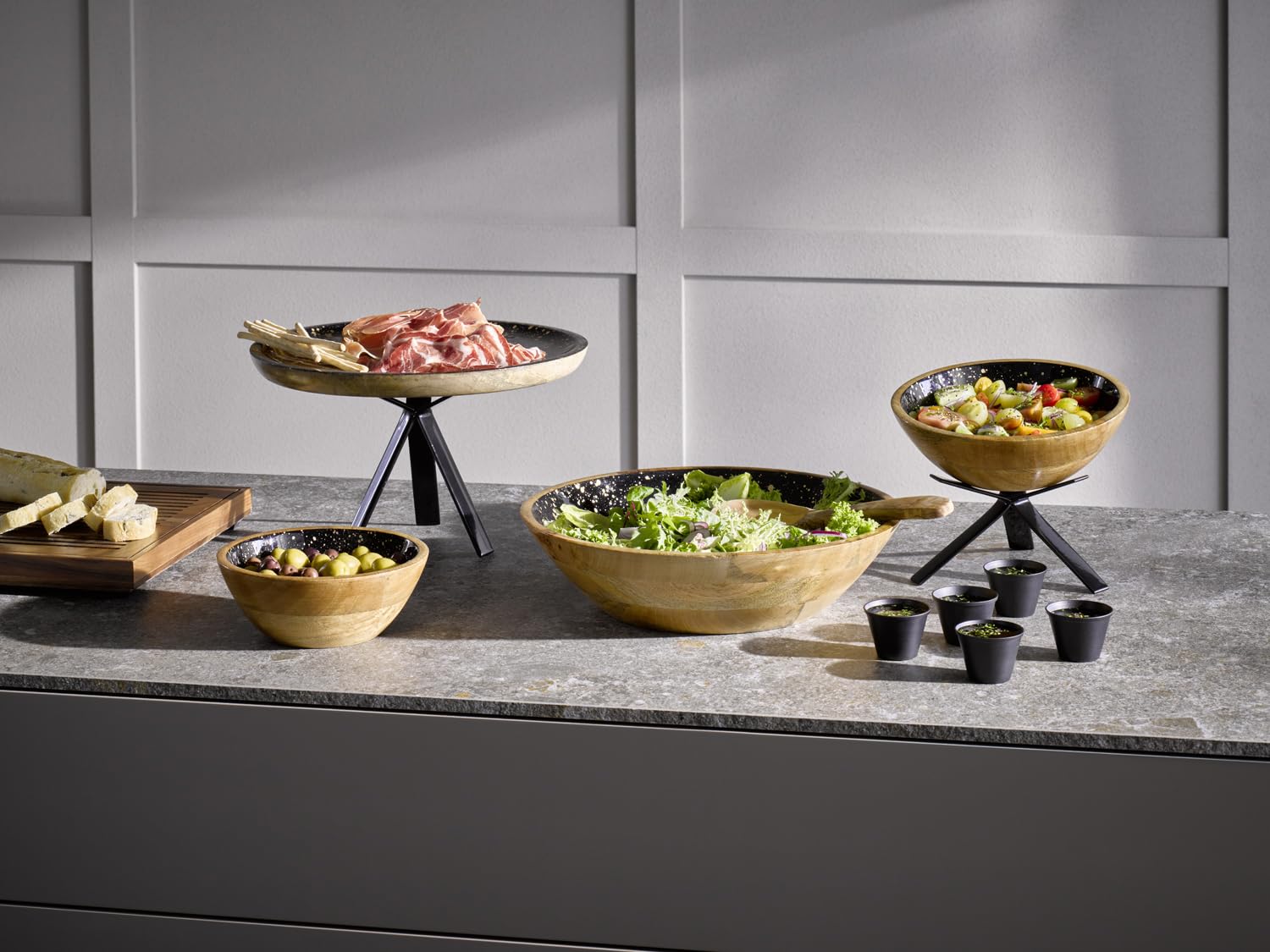 APS 1053 Bowl MANGO, mango wood, epoxy resin coating inside, 24 cm, 1.1 litres, fruit bowl, salad bowl, bowl - Image 3