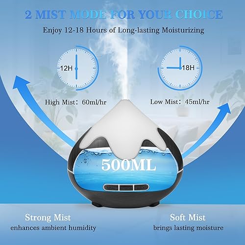 Miniatura 3 de Difusor de aceite esencial de 16.9 fl oz, difusor de aromaterapia con control remoto, difusores de aire multifuncionales para sala de oficina en