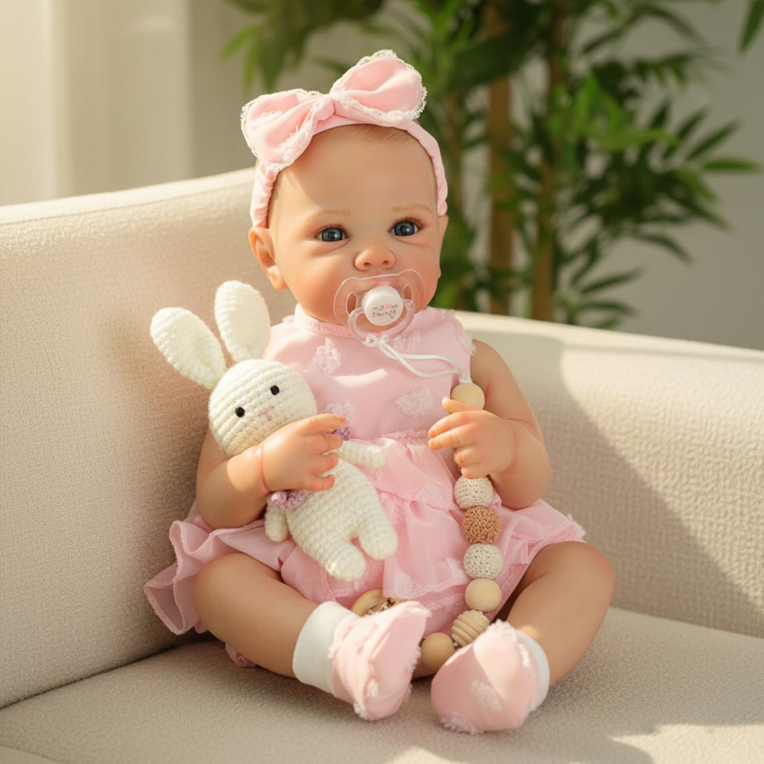 KSBD Reborn Baby Dolls - 20 Inch Realistic Baby Doll Real Life Baby Dolls Lifelike Newborn Baby Doll Girl with Soft Full Vinyl Body and Accessories can Swimming Baby Dolls for 3+ Years Old Kids Gifts