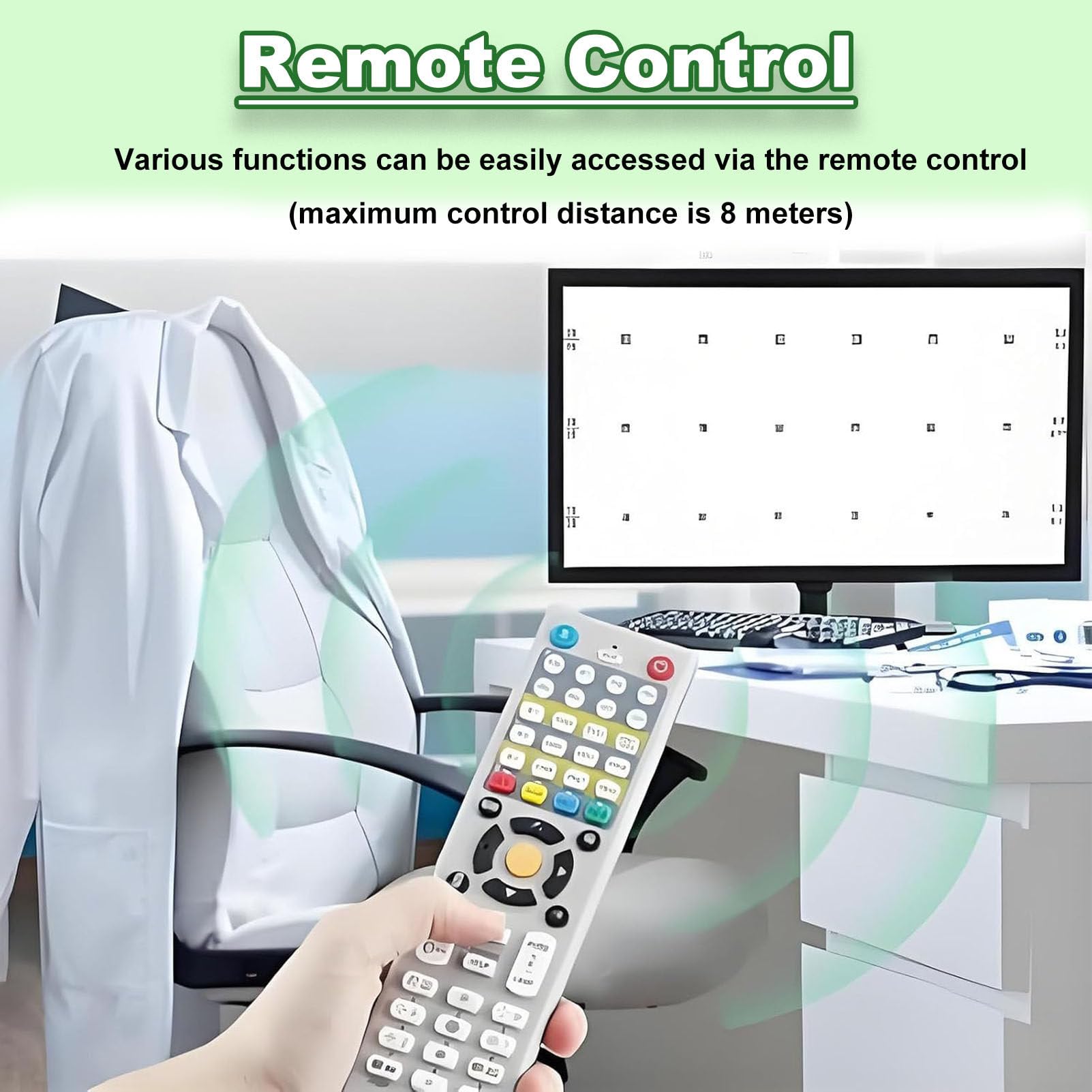 Tableau d'acuité visuelle numérique, Tableau de Test oculaire LCD, Moniteur Optique LCD ophtalmique, Distance de Test réglable de 1 à 6 m, pour Usage Professionnel en optométrie 21.5in