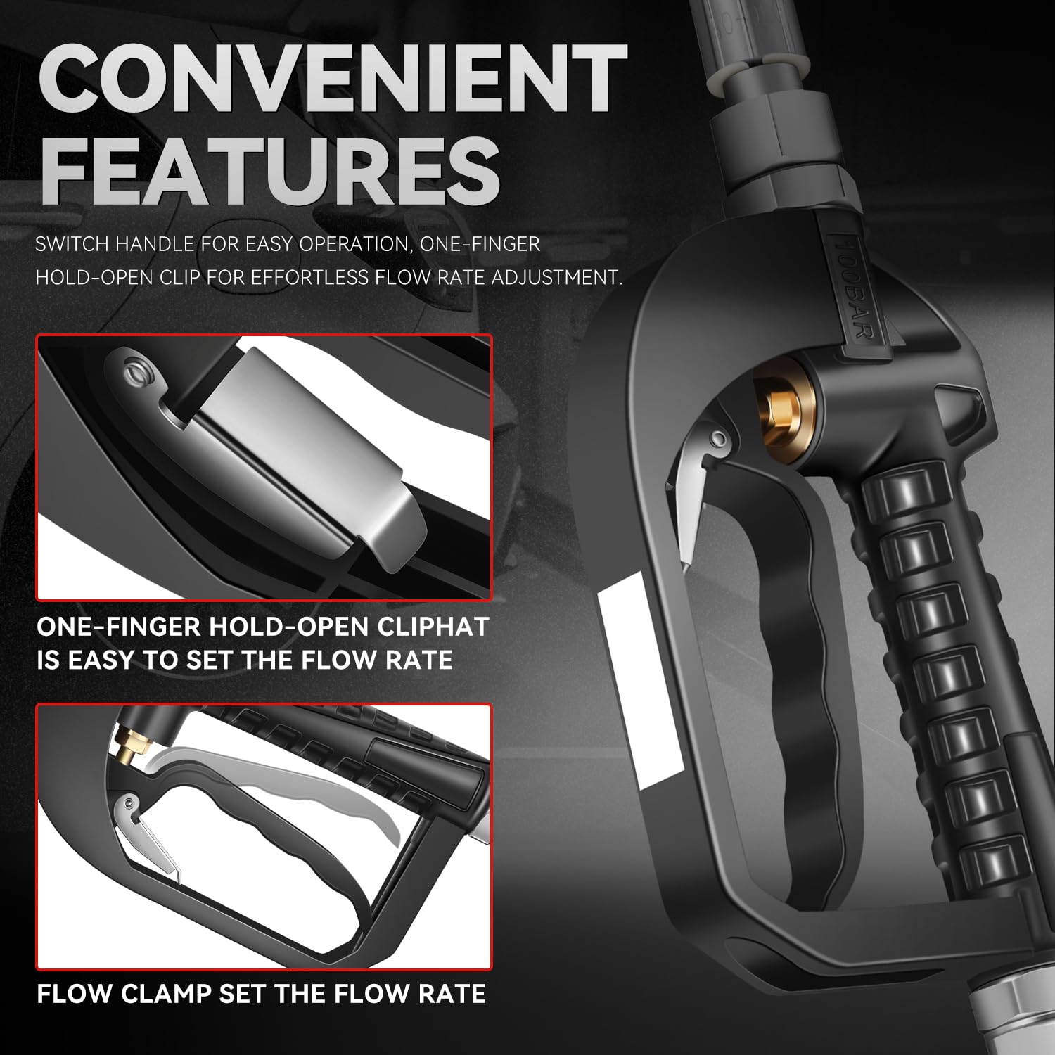 Auto Dynasty Oil Control Valve Dispenser Nozzle, 3/4-Inch Inlet Adjustable Fuel Filler Oil Gun for Lubricating Oil, Motor Oil, Gear Oil, Synthetic Hydraulic Oil and Antifreeze