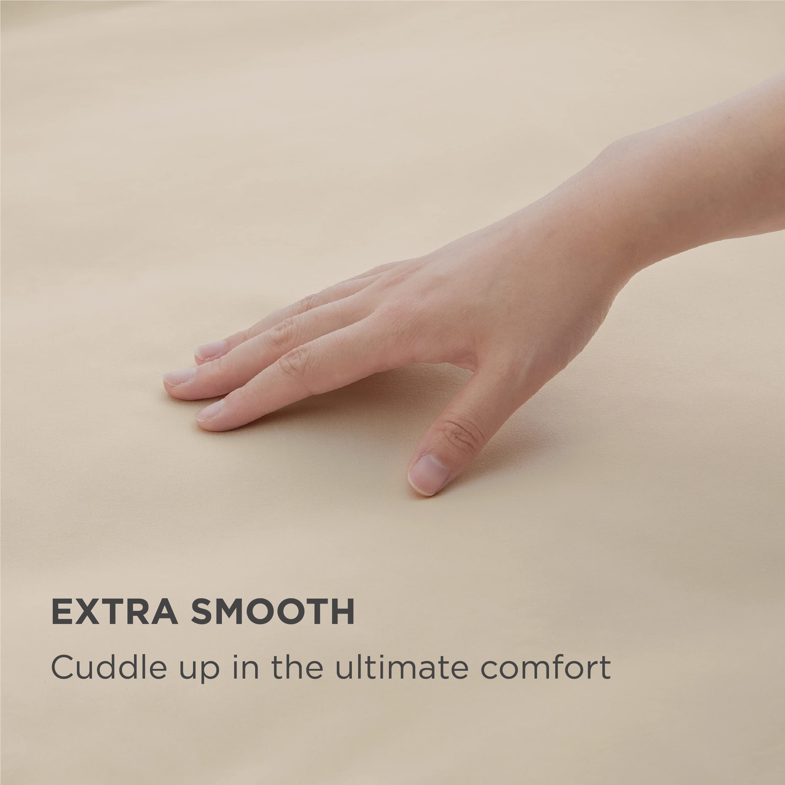 Bedsure Small Double Fitted Sheet - Bed Sheets Extra Deep Pocket 16 Inches (40 cm), Soft Brushed Polyester Microfiber Material for 3/4 Bed, Beige, 122x190cm - 5