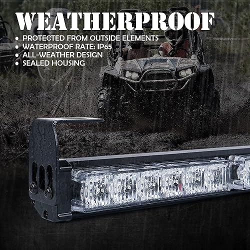 Miniatura 4 de Xprite - Barra de luz LED estroboscópica de 30 pulgadas para UTV RZR, con función de luces de marcha, direccional, freno y reversa, barra de luz de