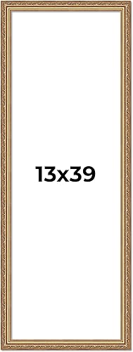 Vista 267 de Poster Palooza Marco de fotos de madera tradicional dorado antiguo de 6 x 18 pulgadas con plexiglás acrílico UV, respaldo de tablero de espuma