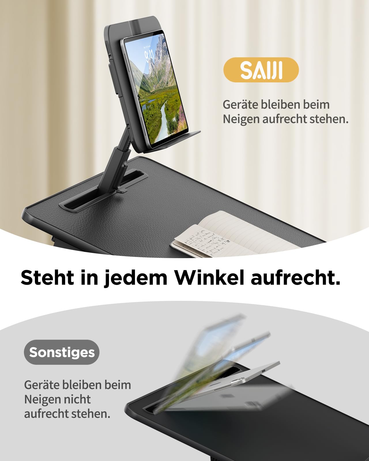 SAIJI Premium, XXL Laptopbureau, extra groot, met verbeterde SAIJI Premium, XXL Laptopbureau, extra groot, met verbeterde