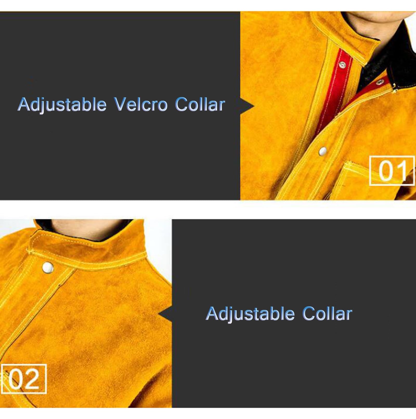 Ropa de Cuero, Abrigo Resistente, Camisas de Soldadura Resistentes al Calor y al Fuego para Hombres con herreros y carpinteros