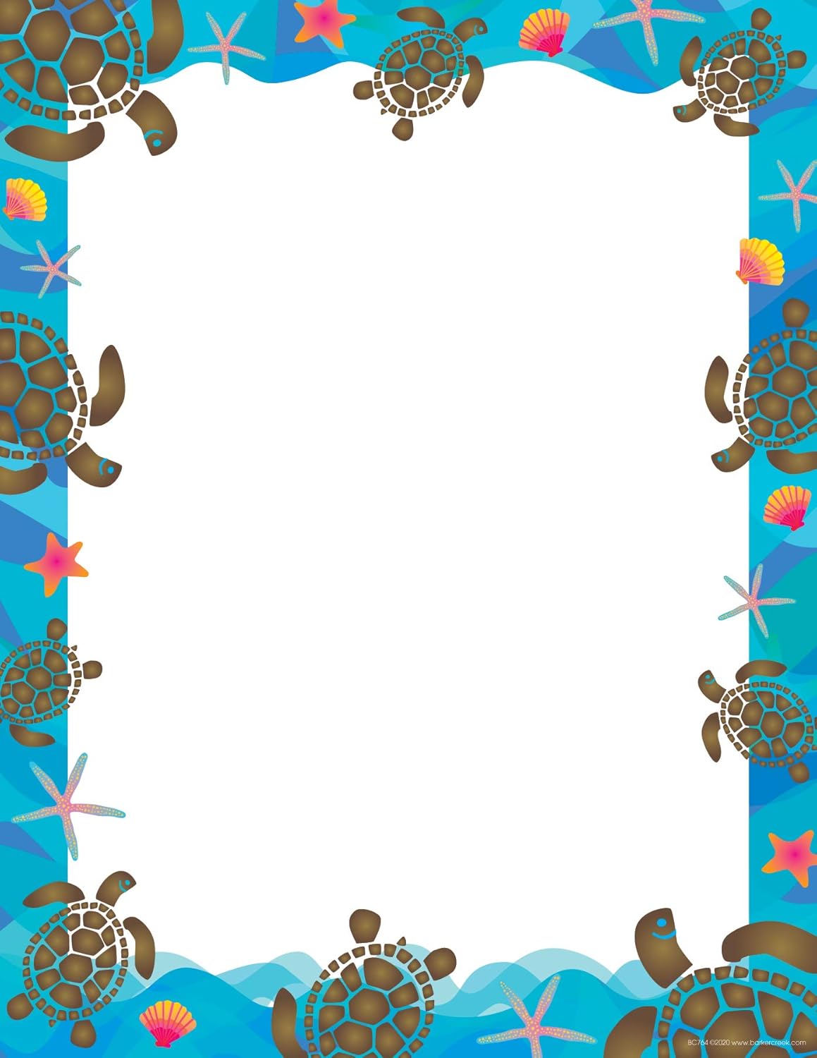 Barker Creek Get Organized Office Kit, Kai Ola Turtles, 12 Coordinating File Folders Printed on 14pt Stock, 50 Sheets of Colorful Computer Paper, and 45 Versatile Self-Adhesive Labels/Name Tags (150)