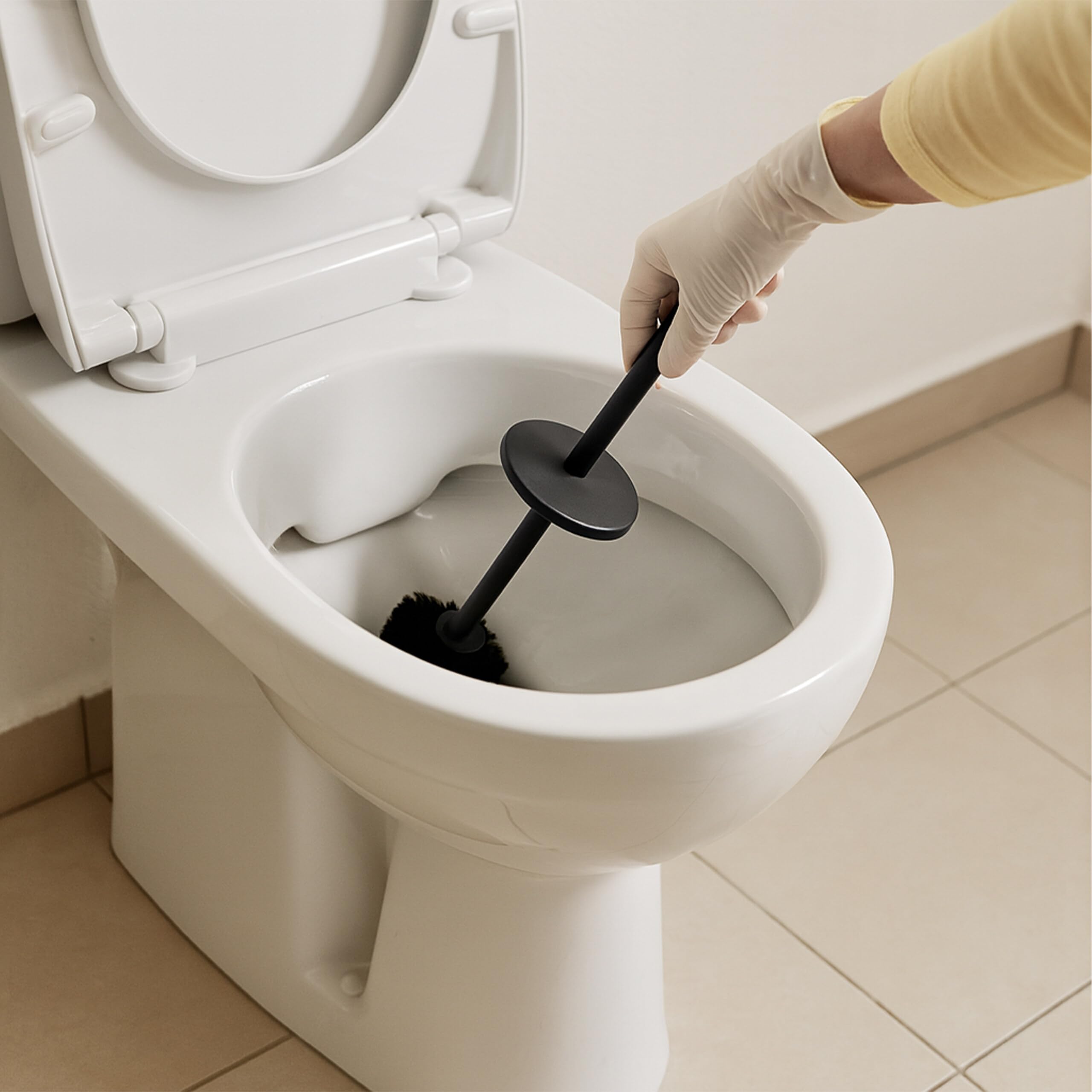 Portarotolo E Portascopino Da Bagno 2 In 1 – Relaxdays, Ferro E Legno Nero, 78x23x18 Cm