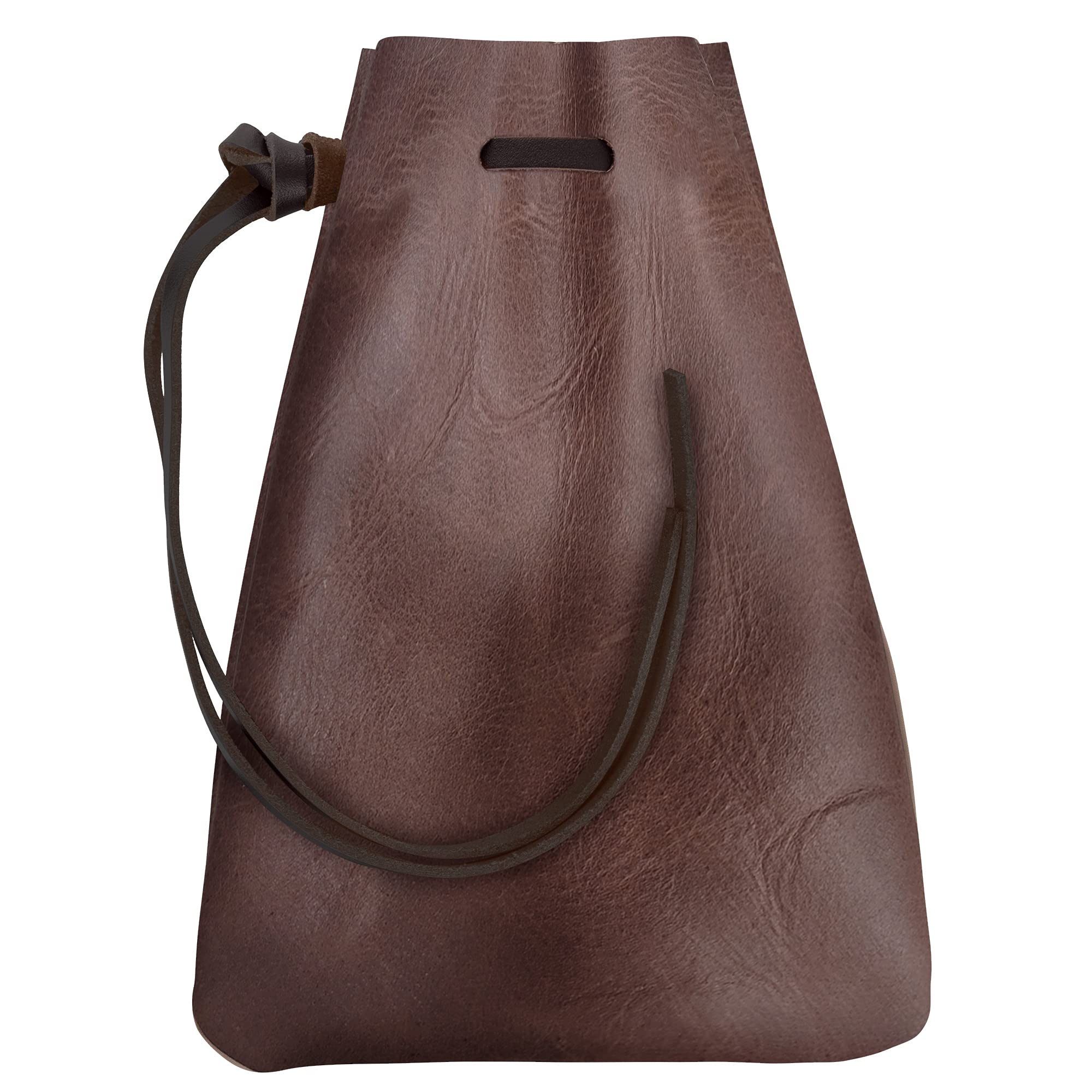 Nabob Leather Leather Drawstring Pouch, Coin Bag, Medicine Tobacco Pouch Medieval Reenactment Made in U.S.A Size 8.5" x 6"