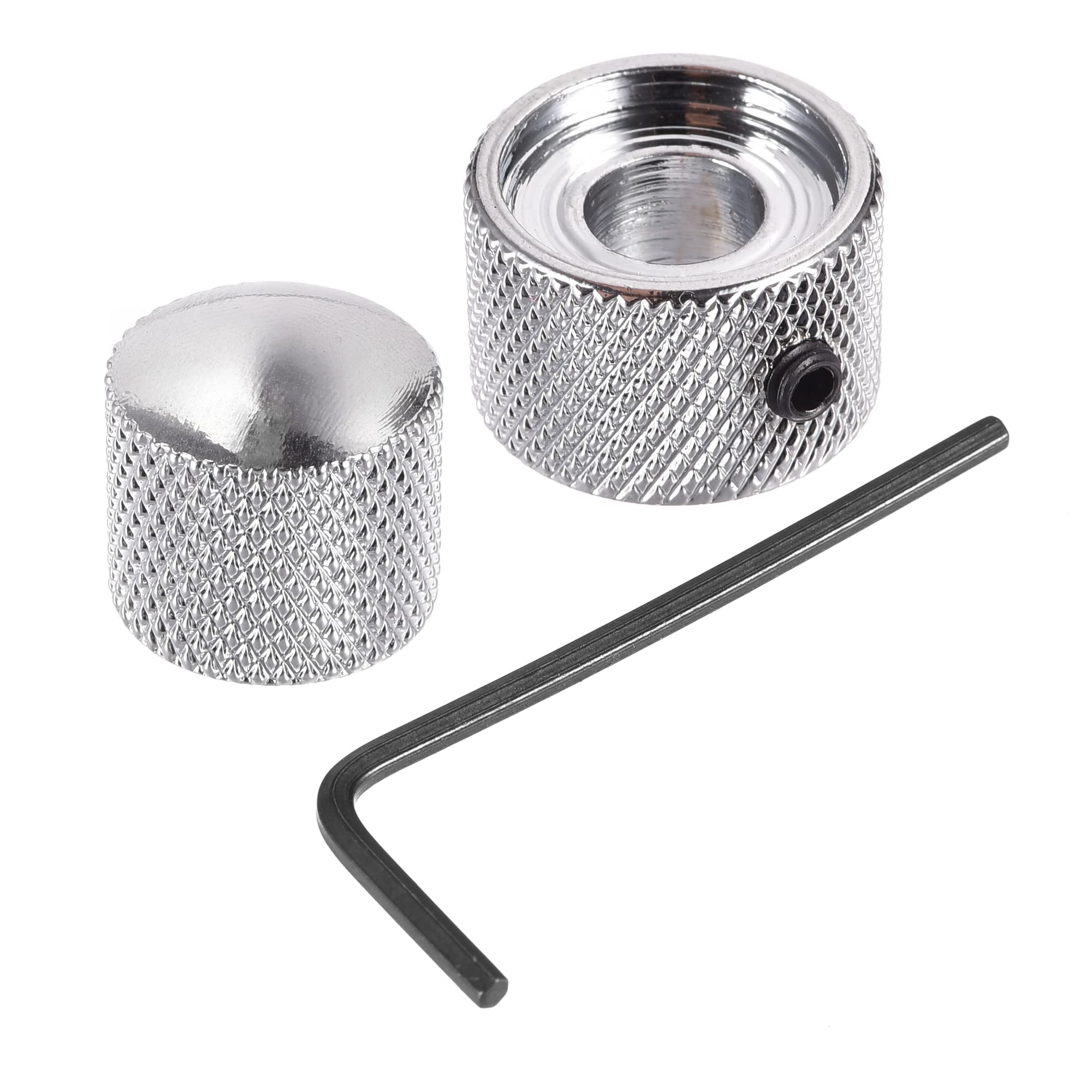 sourcing map Metal Dual Concentric Knob Stacked Volume Tone Control Knob for Electric Guitar, Bass