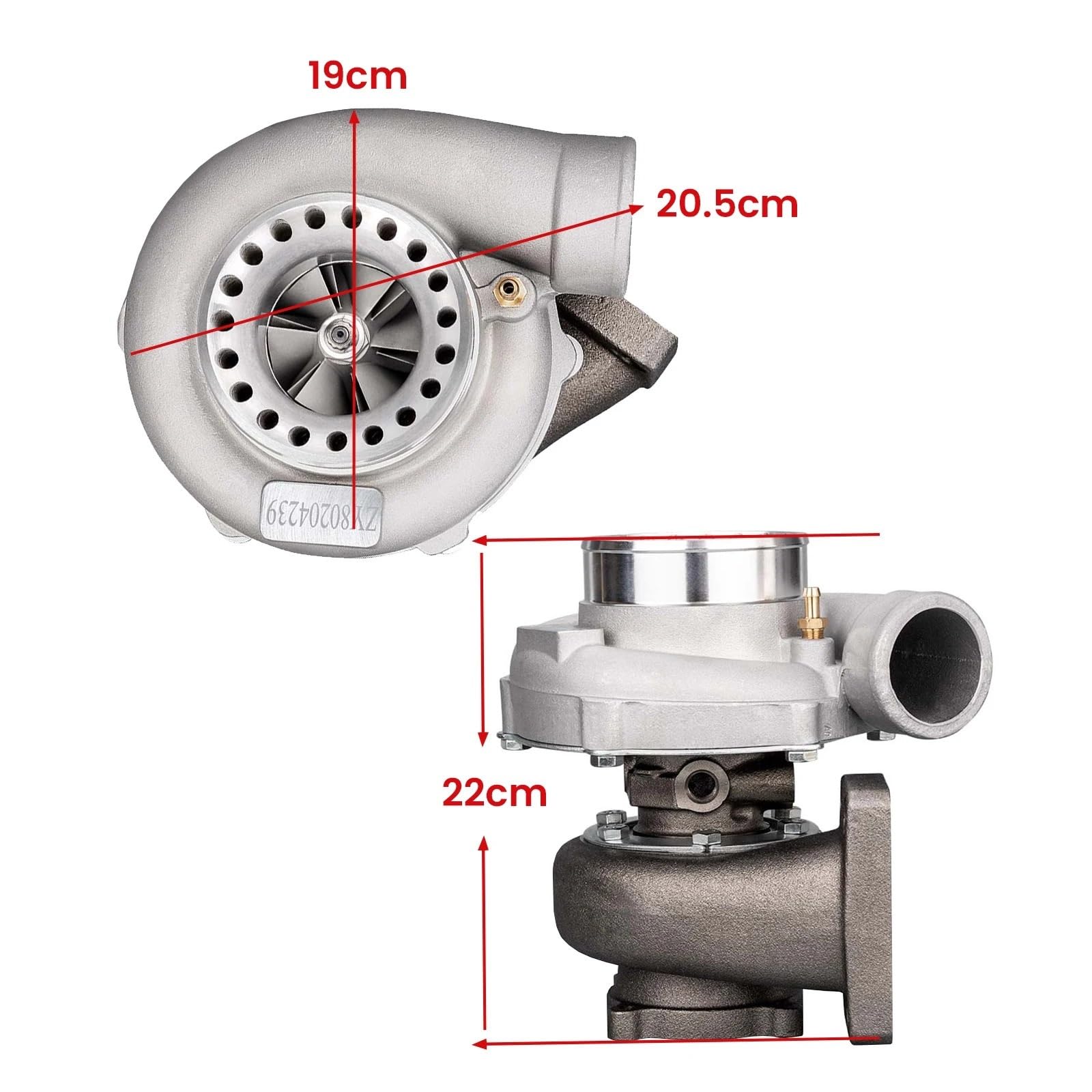 silnik turbo Turbosprężarka T3 AR.70/63 Sprężarka łożysko turbosprężarki przeciwprzepięciowej GT35 GT3582 Turbina Turbosprężarka do wszystkich 4/6 cylindrów Turbo Turbocharger turbine