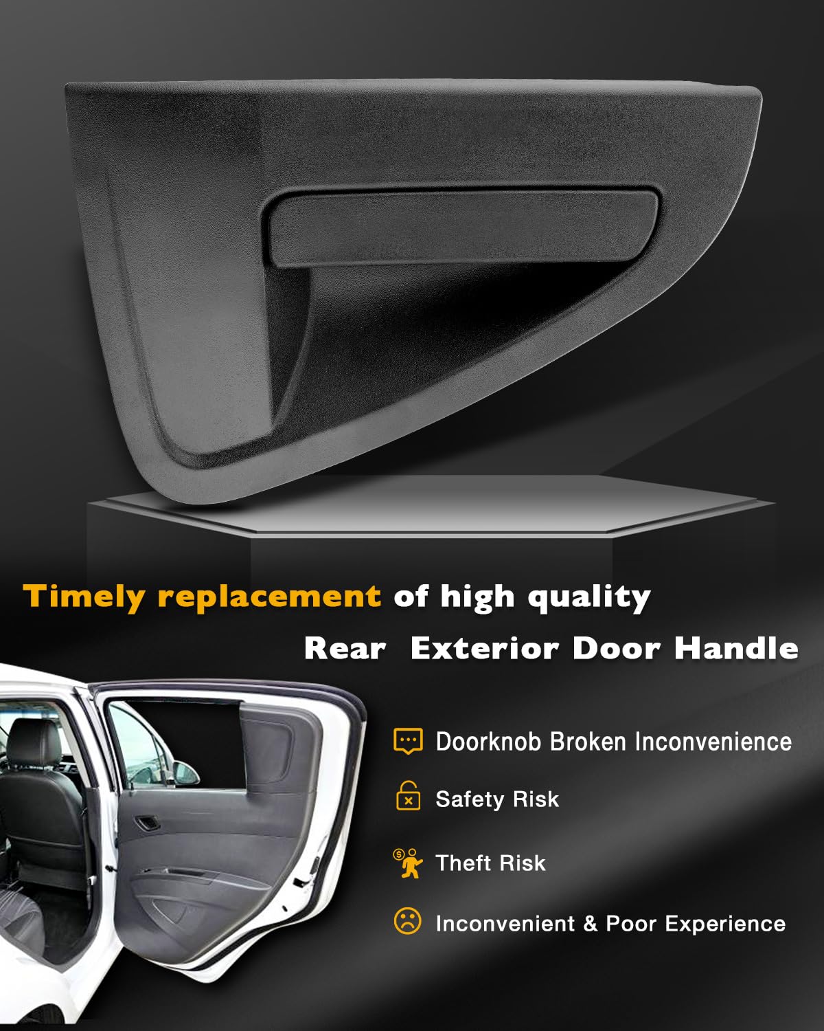 Amazon.com: Gledewen Passenger Door Handle, Rear Exterior Right