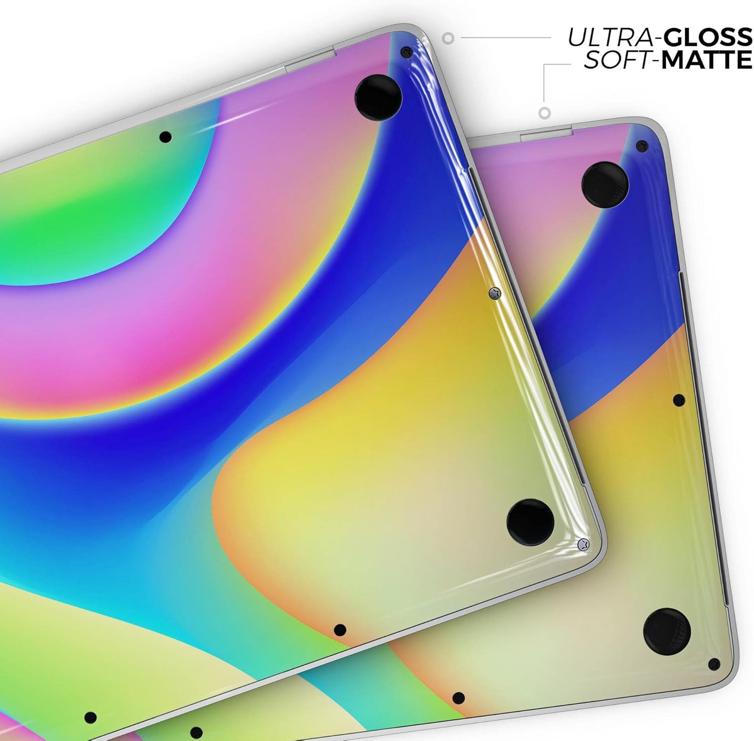 DesignSkinz - Abstract Neon Wave V9 - Full-Body Wrap Protective Decal Skin Kit Compatible with MacBook 13" Pro M1 (A2338)