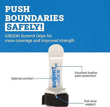 Gibson Athletic Summit Ring Gymnastic Grips for Boys, Durable Leather Grip for Secure Grip, Hand Grips for Early Competitor Gymnasts, Gymnastics Grips for Boys - Made In USA