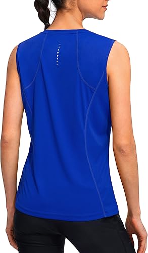 YYV Camisetas sin mangas de entrenamiento para mujer, ligeras, sin mangas, holgadas, para atletismo, correr, tenis, yoga