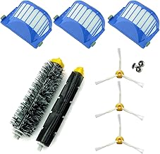 Asp-Robot® Kit de remplacement pour aspirateur robot Roomba 600/610/620/621/630/650/651/655/660/661/PET avec 3 filtres AeroVac, 3 brosses à 3 pales, 1 brosse centrale, 1 rouleau central et accessoires