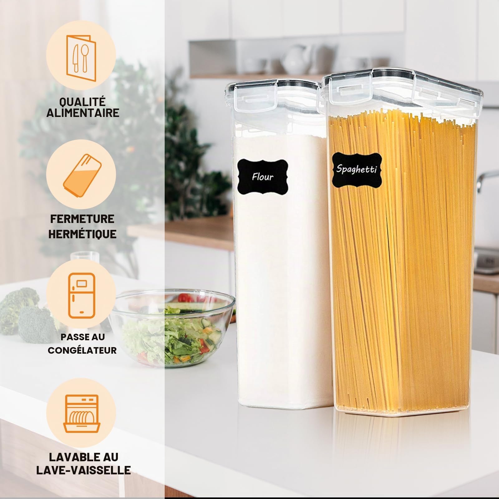 Boîte de Rangement Cuisine,Boite Rangement Cuisine Lot de 24,Boîte Hermetiques Alimentaires en Plastique,Boîte de Conservation Alimentaire Hermétique en Plastique avec Cuillères