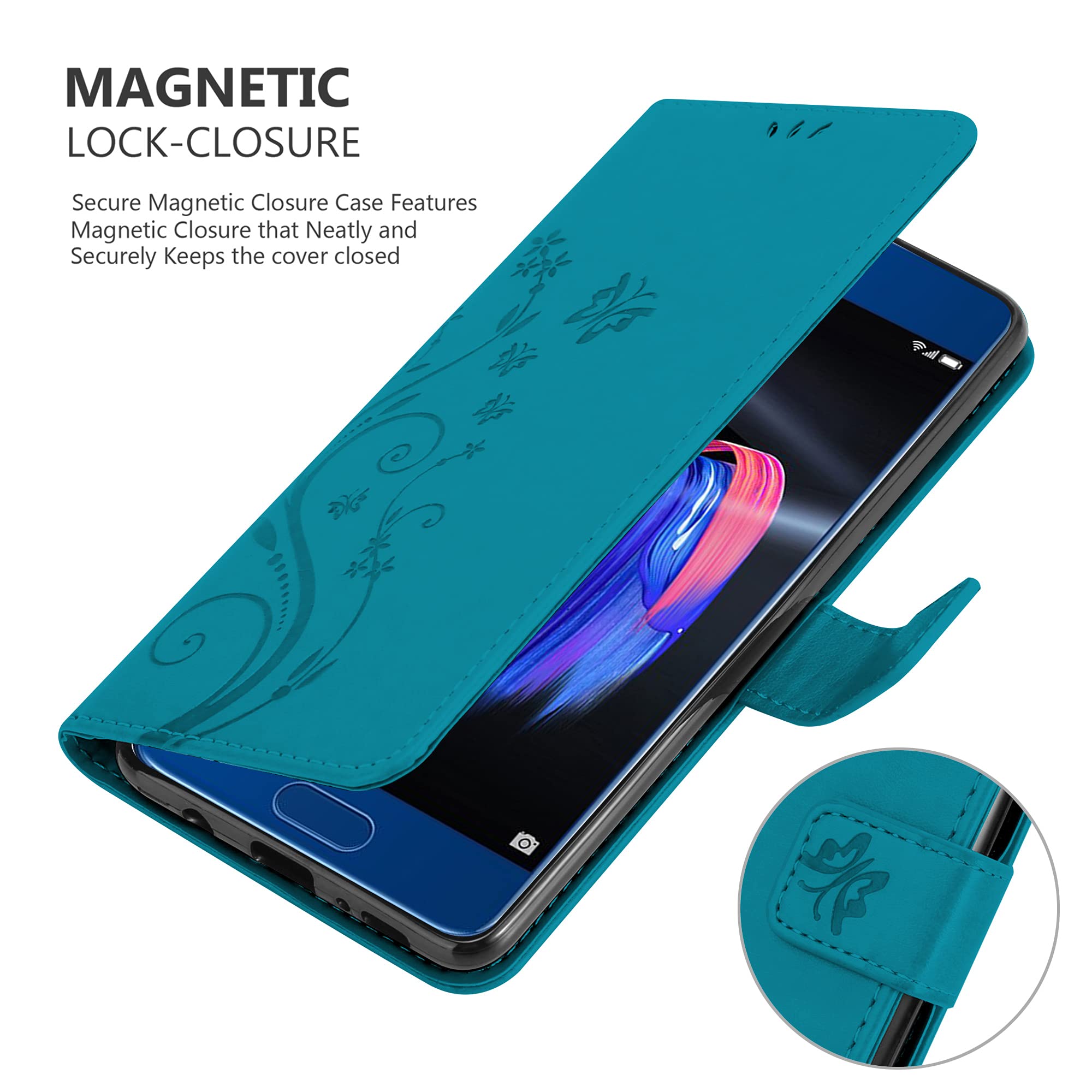 Cadorabo Custodia Libro A Fiori Per Huawei Y5P / Honor 9S - Grigio Fiore, Chiusura Magnetica, Porta Carte E Funzione Stand - Cover Wallet - 2
