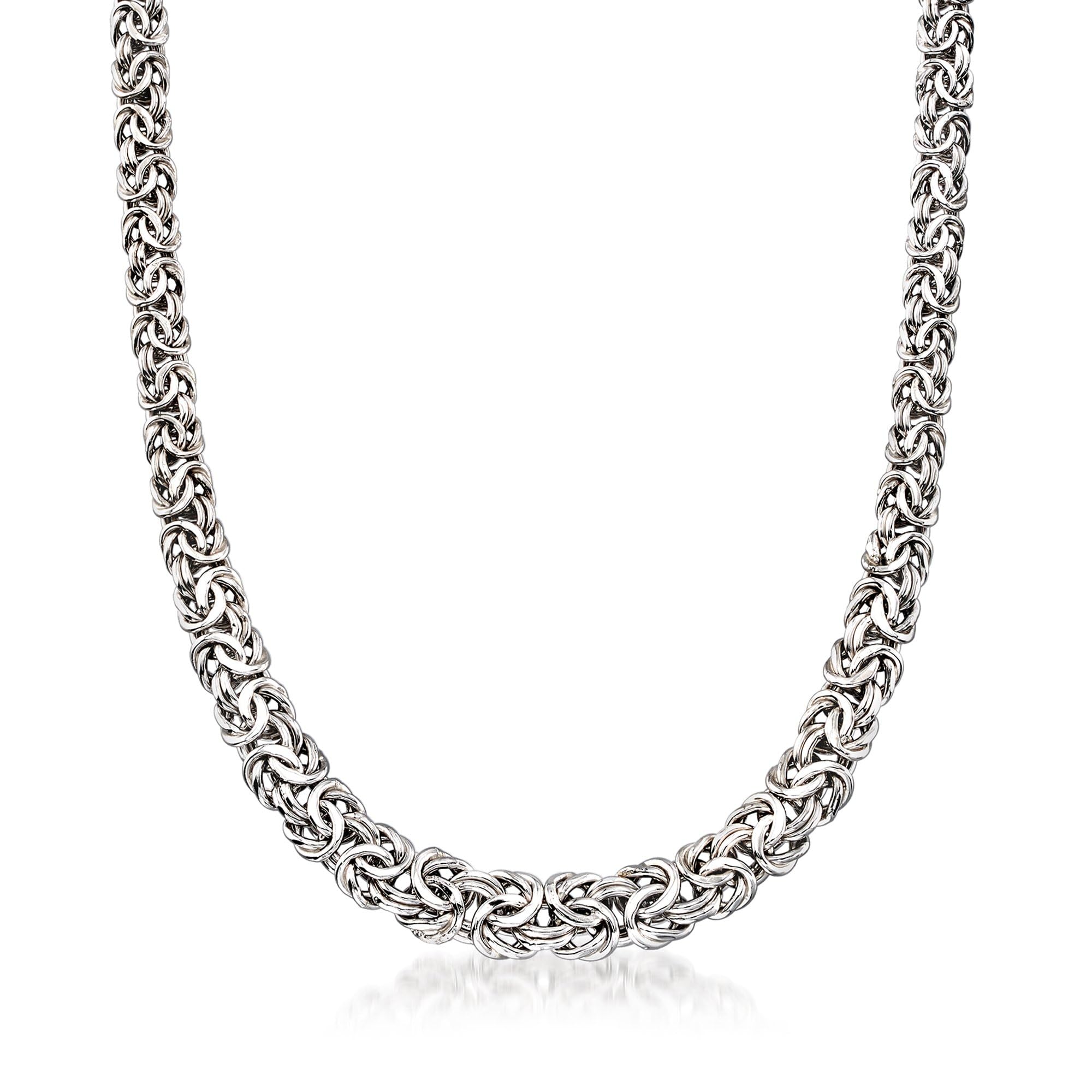 Ross-Simons Sterling Silver Graduated Byzantine Necklace