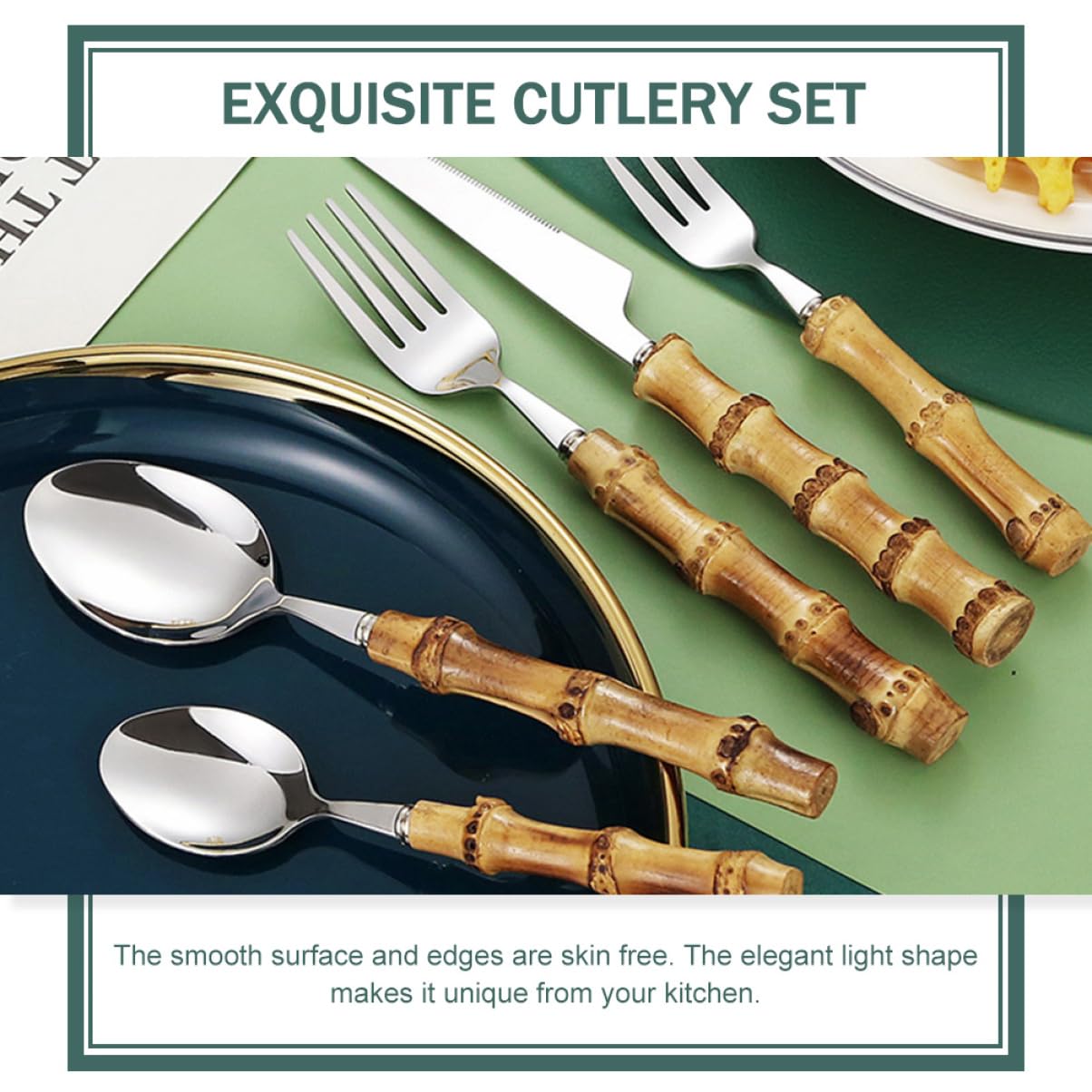 Amosfun 3 Set Set di posate in gadget ciotole da tavola cutlery set kit taglierino cucchiaio posate per cibo occidentale Acciaio inossidabile
