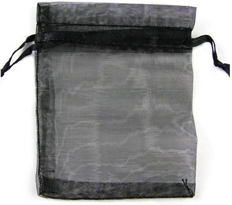 Organza Wedding Party Favor Bags- Package of 100 (4"x6", Black)