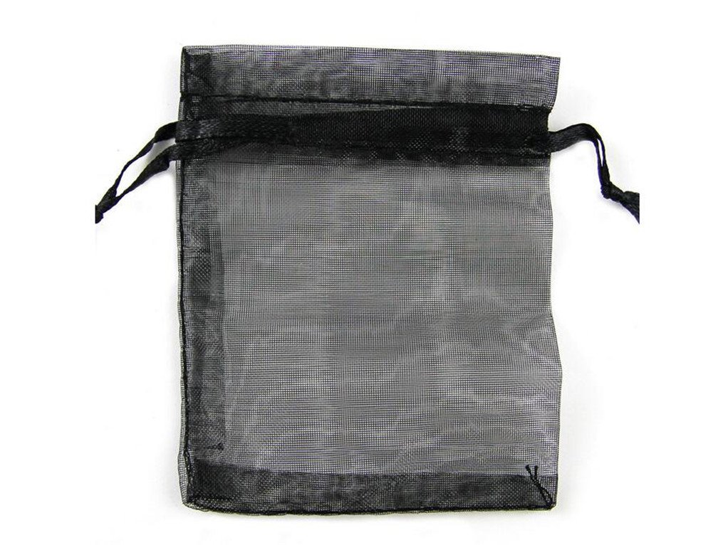Organza Wedding Party Favor Bags- Package of 100 (4"x6", Black)