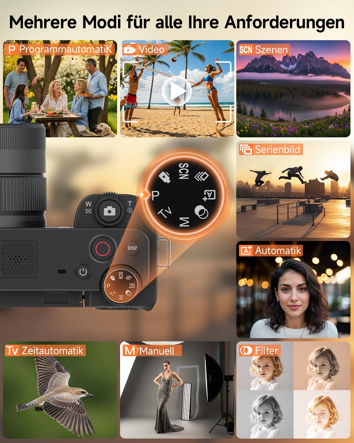 Rollei 64MP 4K Digitalkamera Compactline 10X Flip Screen 10X Optischer Zoom | Fotokamera mit 180° Dreh- & Schwenkbares 2,88" Display für Selfie Vlogging Fotoapparat Tragbar für Teens Anfänger Schwarz