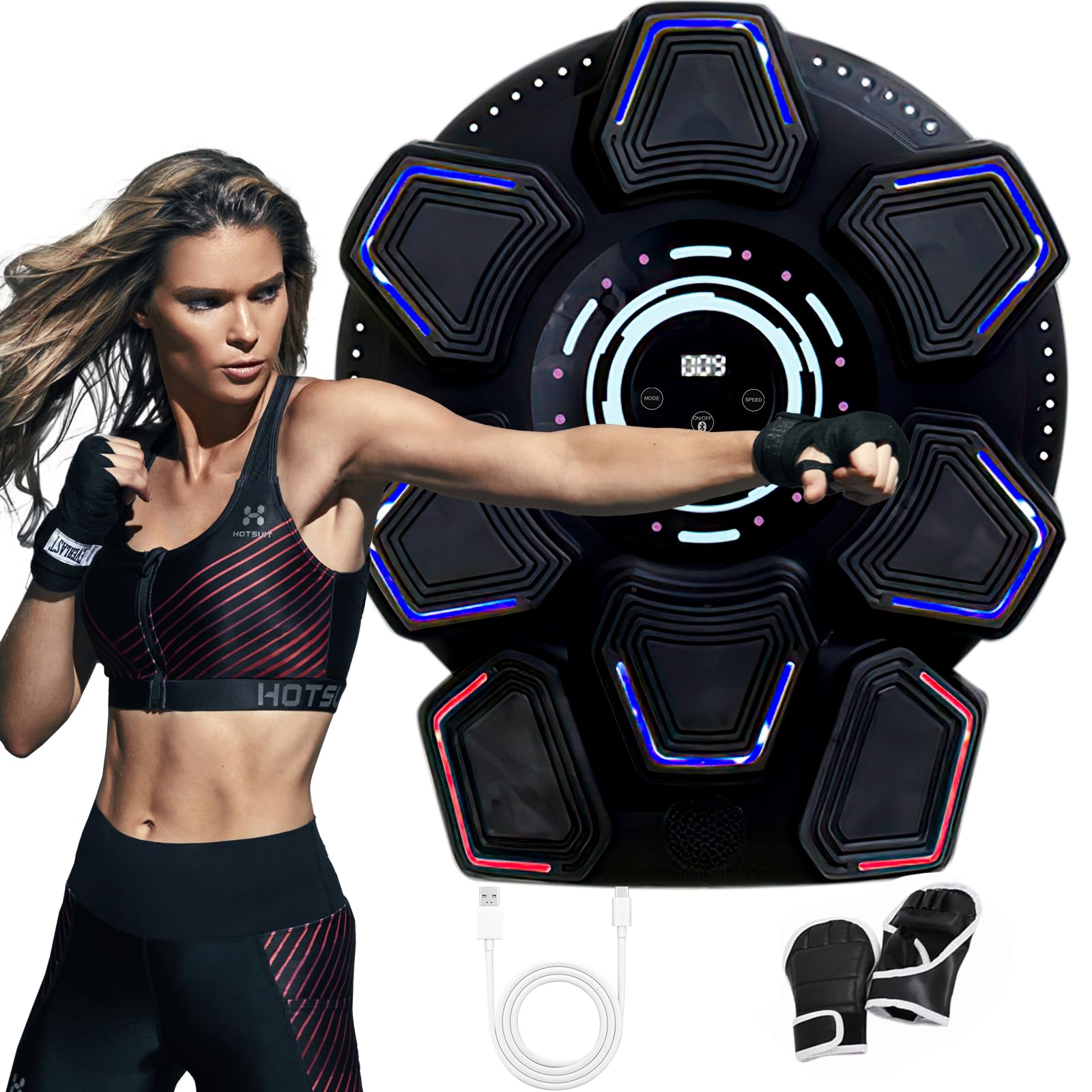 Music Boxing Machine für Erwachsene, Wandmontierte LED Licht Bluetooth Musikboxing Maschine