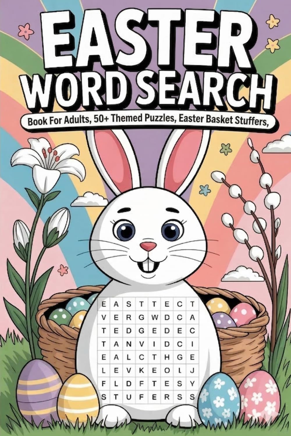 Easter Word Search Book for Adults: 50+ Themed Puzzles, Easter Basket Stuffers: Focus-Friendly Activity Companion for Grown-Ups with Egg Hunt Theme