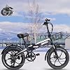 Electric Assisted Bicycle, Foldable, 20 Inches, Lightweight, Aluminum, Fat Bike, 20 Inches, Model Certified, Can Be Used in Cars, with Basket Included, Stylish, For Work or School Commutes