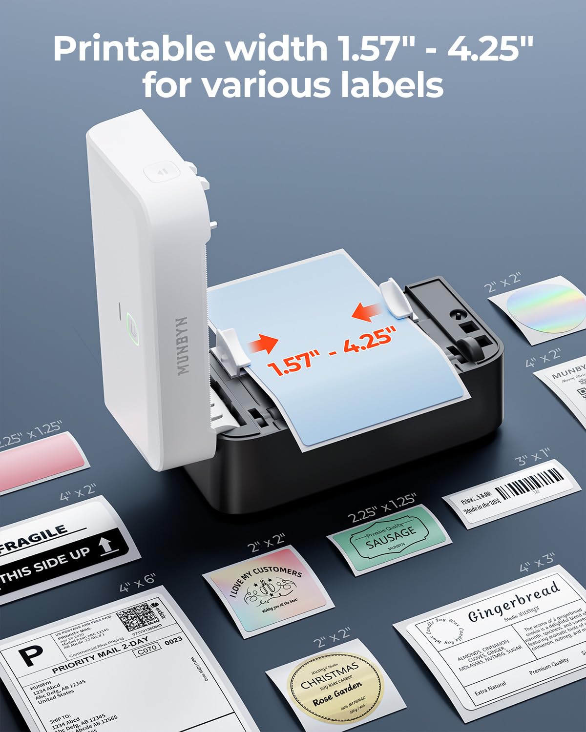 Amazon.com: MUNBYN RW403B Bluetooth Thermal Label Printer+4
