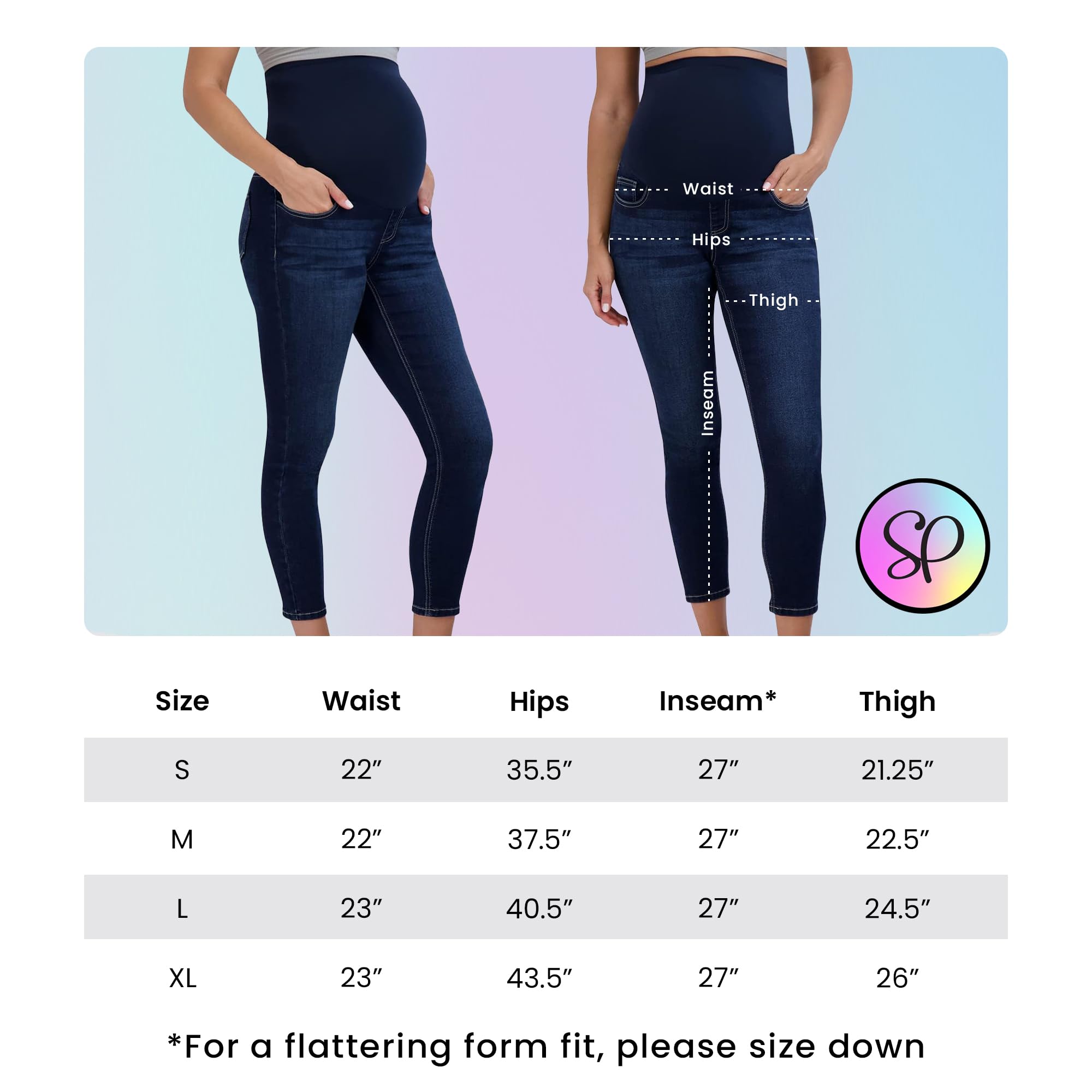 Savi Parker Jeans de Maternidad para Mujer sobre el Vientre - Ropa de Embarazo para Todas Las Estaciones, Pantalones de Maternidad - Entrepierna de 29 Pulgadas, Lavado Oscuro, X-Large