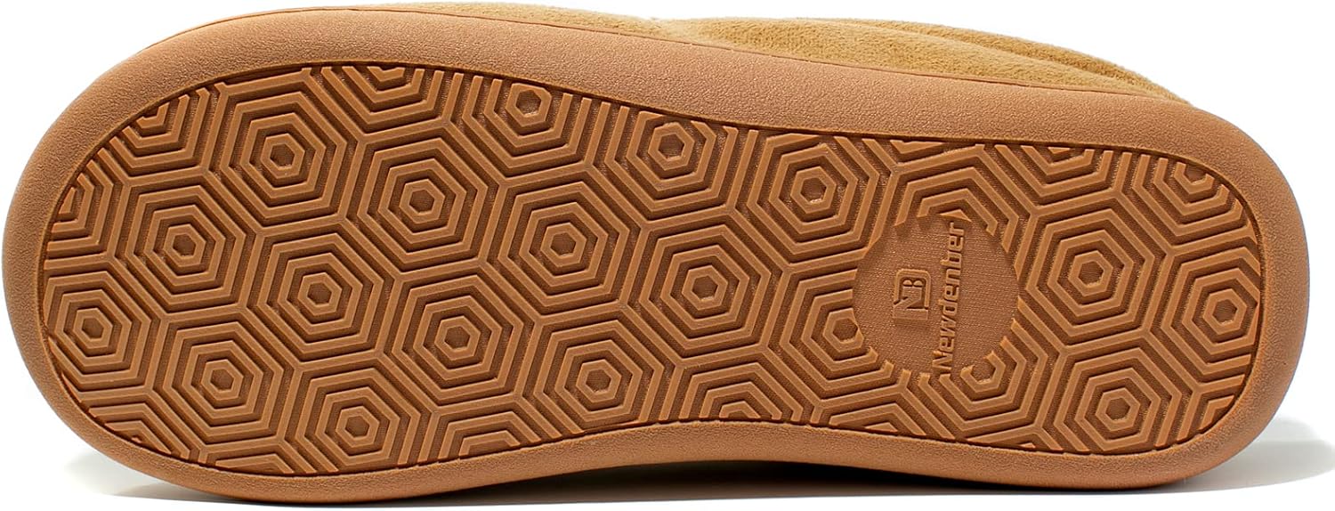 NewDenBer Men's Warm Memory Foam Suede Plush Fleece Lined Slip on Indoor Outdoor Clog House Slippers - Image 5